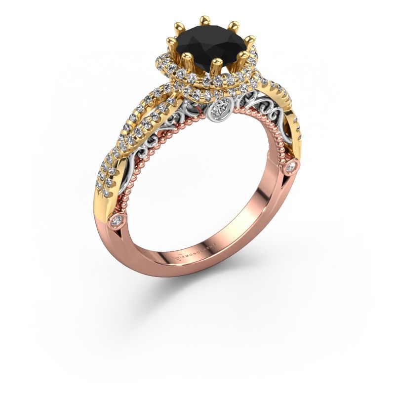Verlobungsring Lysanne 585 Roségold Schwarz Diamant 1.75 crt