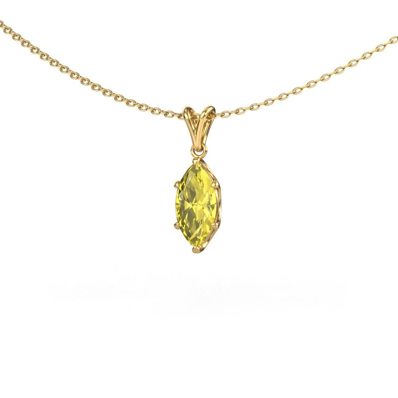 Pendant Sam MRQ 585 gold yellow lab grown diamond 10x5 mm