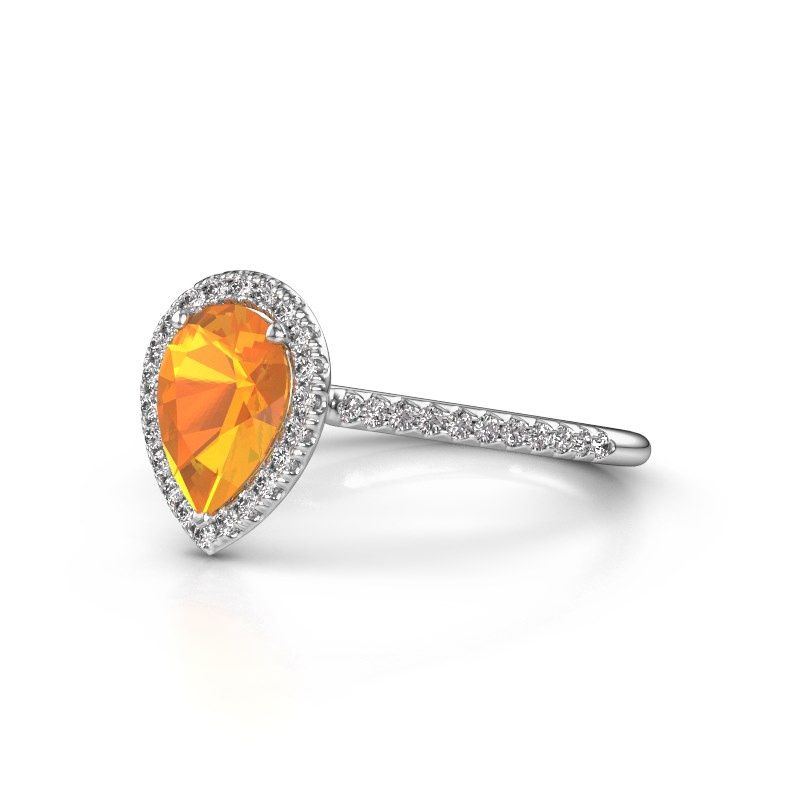 Image of Engagement ring seline per 2<br/>950 platinum<br/>Citrin 8x6 mm