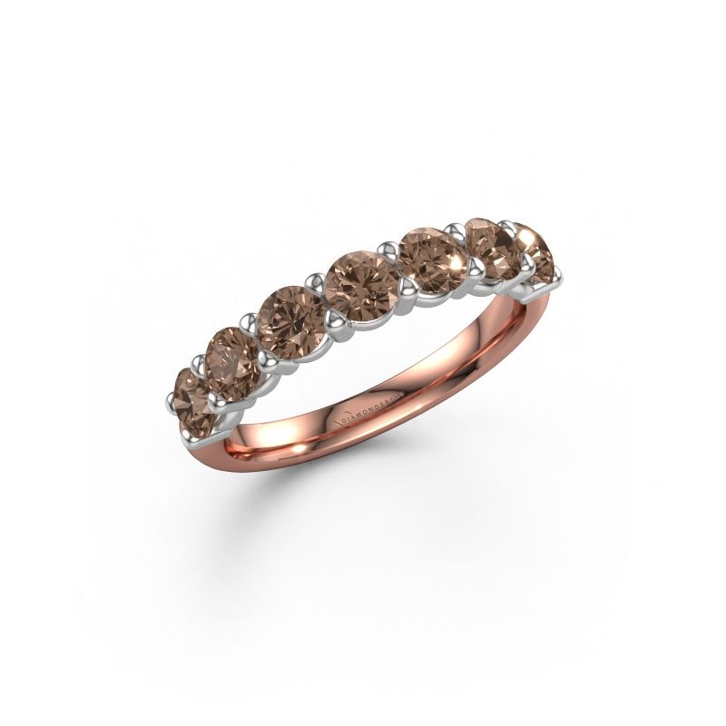 Ring Heddy Half 585 rosé goud bruine diamant 1.40 crt