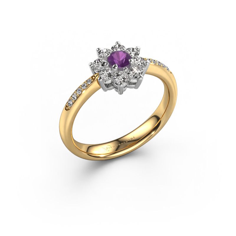 Engagement ring Camille 2 585 gold amethyst 3.4 mm