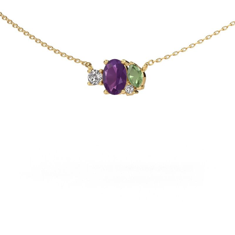 Pendant Frauke OVL 585 gold amethyst 7x5 mm