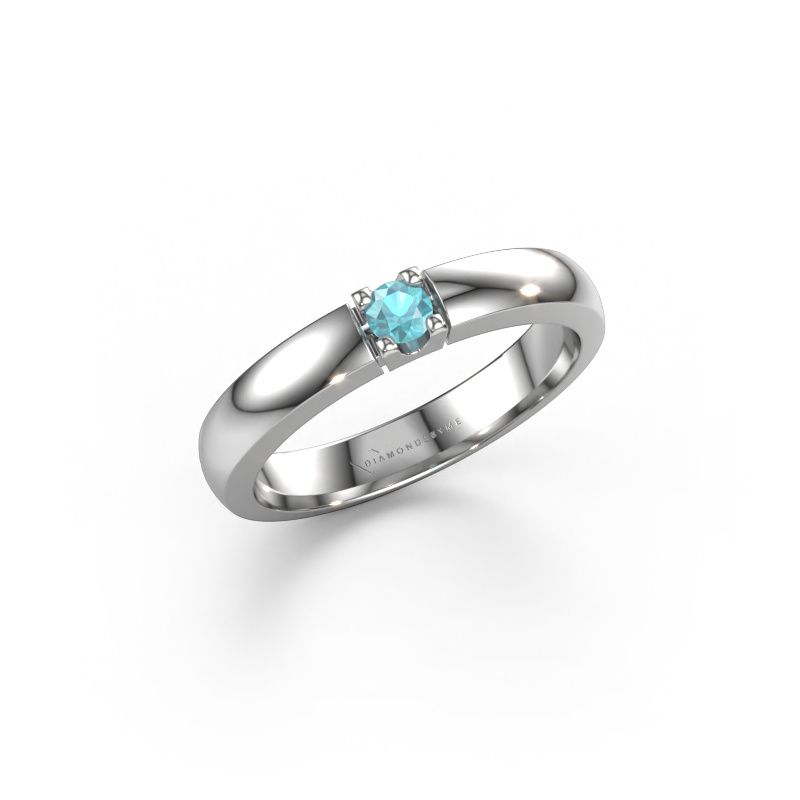Ring Rianne 1 950 platinum blue topaz 3 mm