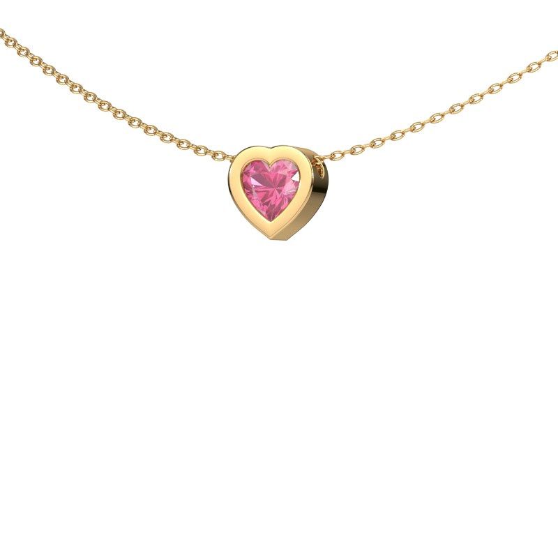 Pendentif Tonja 585 or jaune saphir rose 5 mm