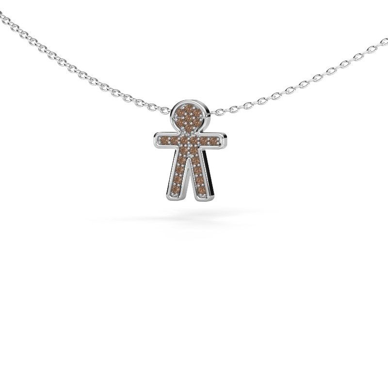 Anhänger Boy 585 Weißgold Braun Diamant 0.115 crt