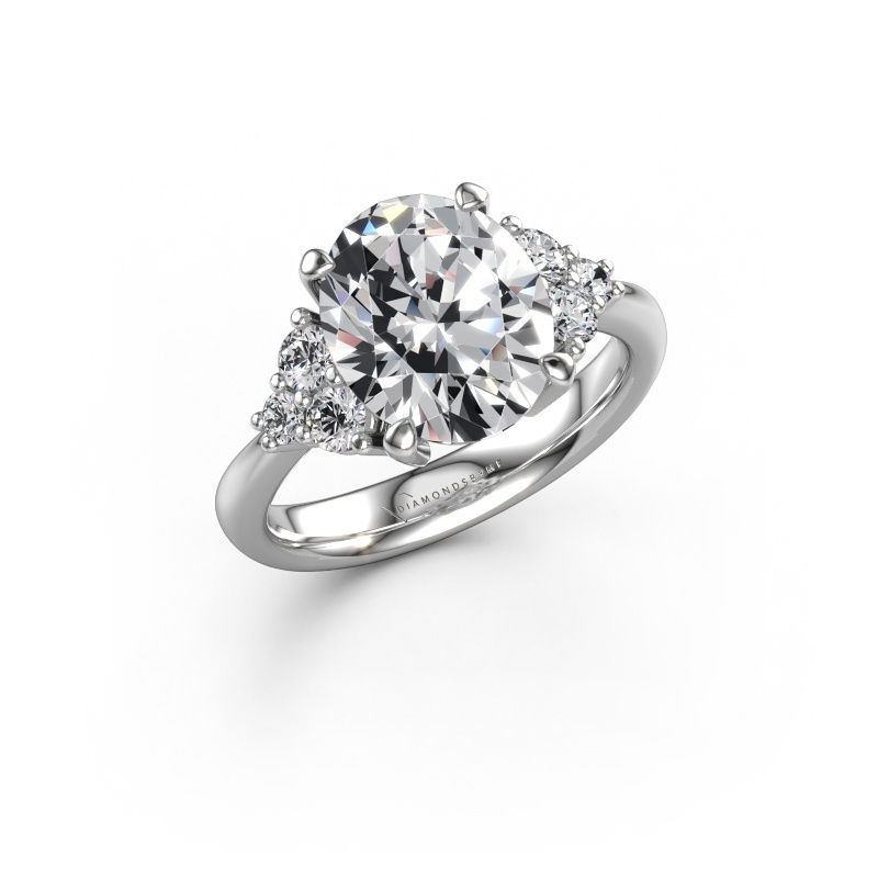 Engagement ring Aleida OVL 1 585 white gold lab grown diamond 2.036 crt