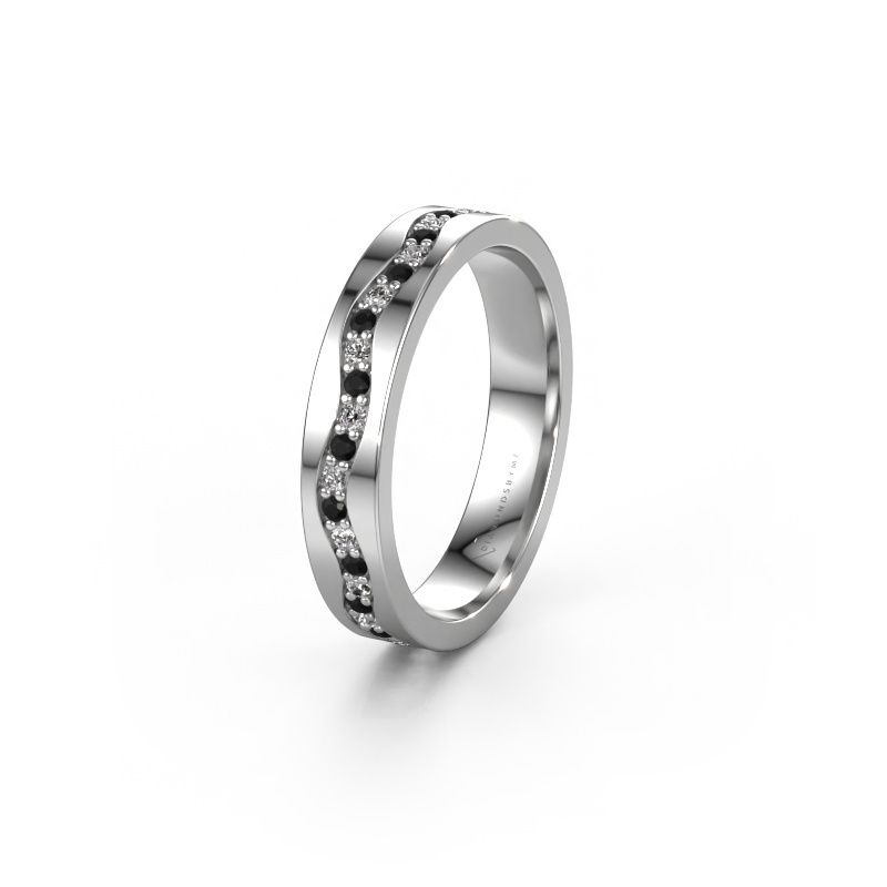 Trouwring WH0803L14AP 950 platina zwarte diamant 0.484 crt ±4x1.7 mm