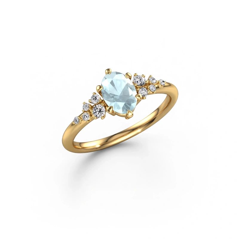 Ring Royce OVL 585 gold aquamarine 7x5 mm