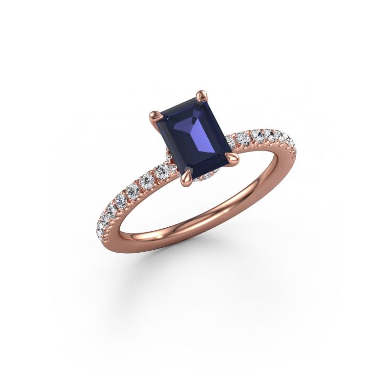 Verlobungsring Crystal EME 4 585 Roségold Saphir 7x5 mm