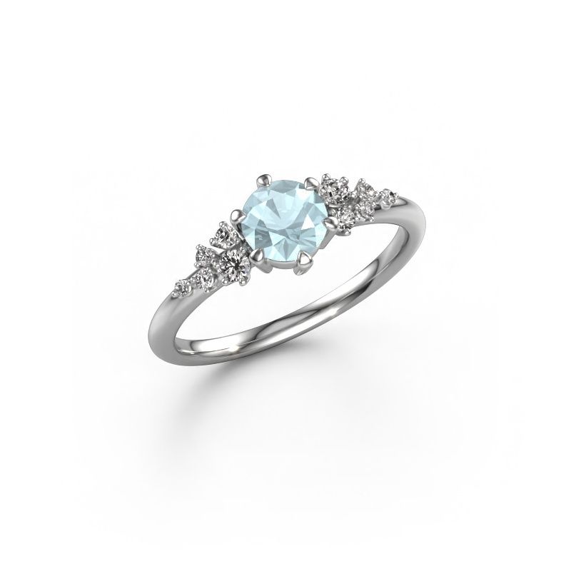 Ring Royce RND 585 white gold aquamarine 5.5 mm