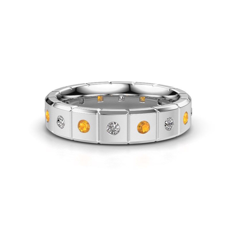 Image of Weddings ring WH2055L15DP<br/>585 white gold ±5x2.4 mm<br/>Citrin
