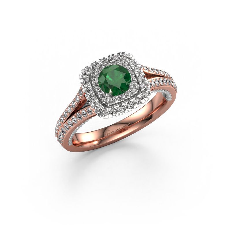 Engagement ring Annette 585 rose gold emerald 5 mm