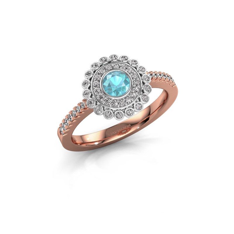 Image of Engagement ring Shanelle<br/>585 rose gold<br/>Blue topaz 4 mm