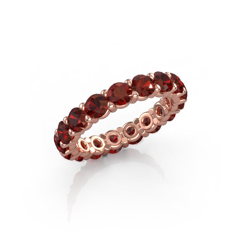 Stackable ring Heddy rnd 3.7 585 rose gold garnet 3.7 mm