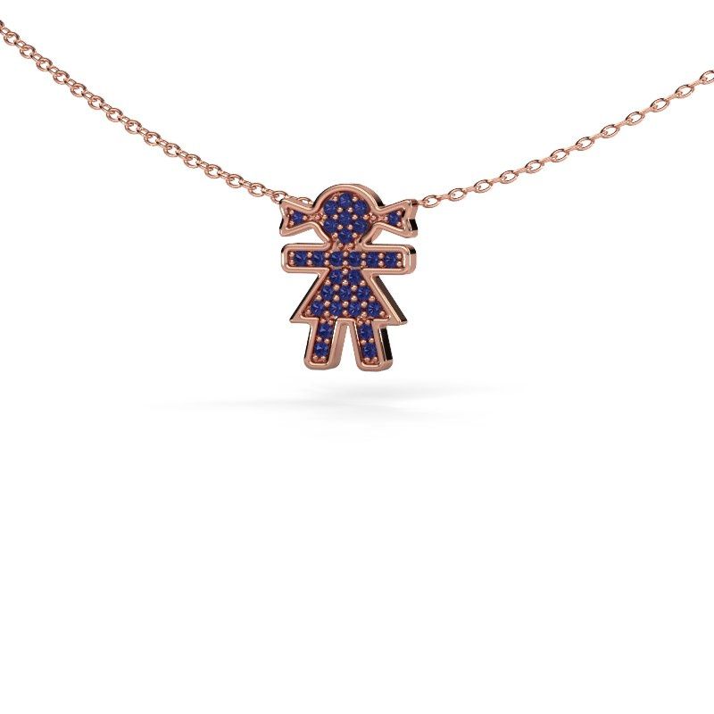 Necklace Girl 585 rose gold sapphire 1 mm