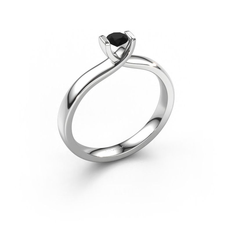 Bague Noor 585 or blanc diamant noir 0.24 crt