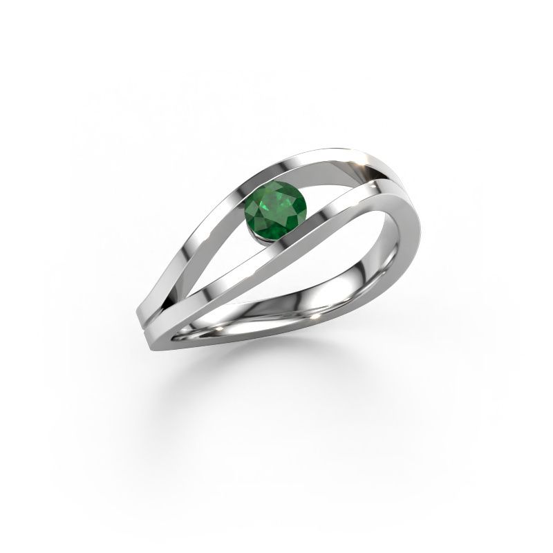 Ring Sigrid 1 950 platinum emerald 4 mm