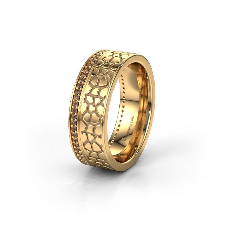 Afbeelding van Trouwring WH2070L17C 585 goud bruine diamant ±7x2.2 mm