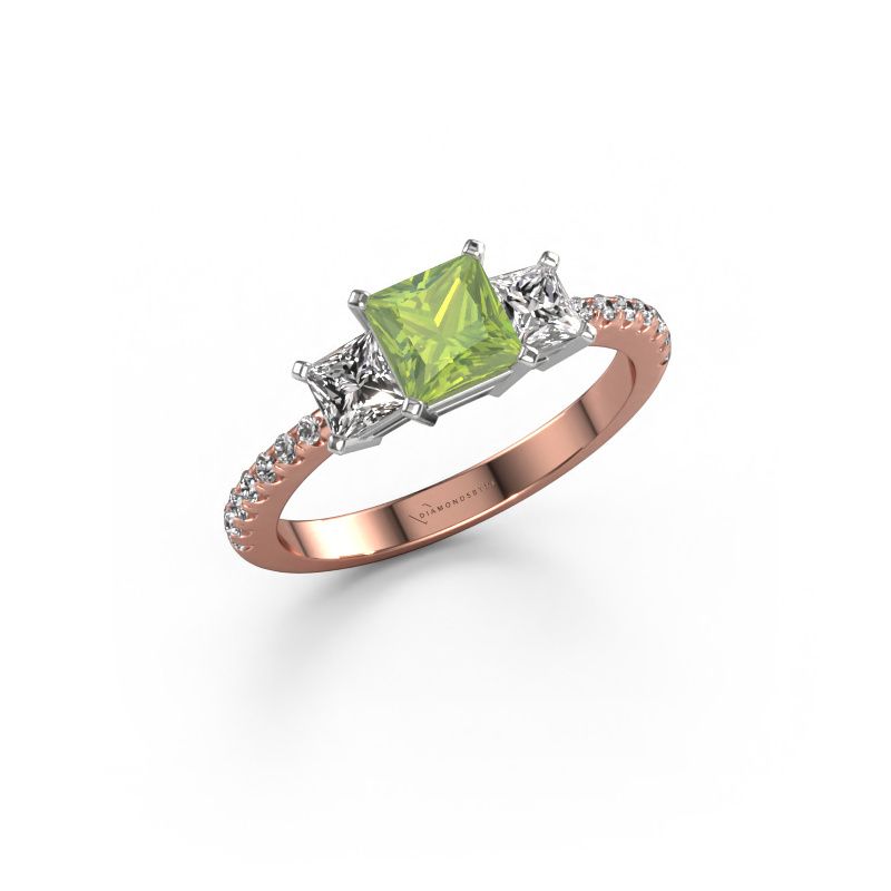 Bague de fiançailles Dorla 585 or rose péridot 5 mm