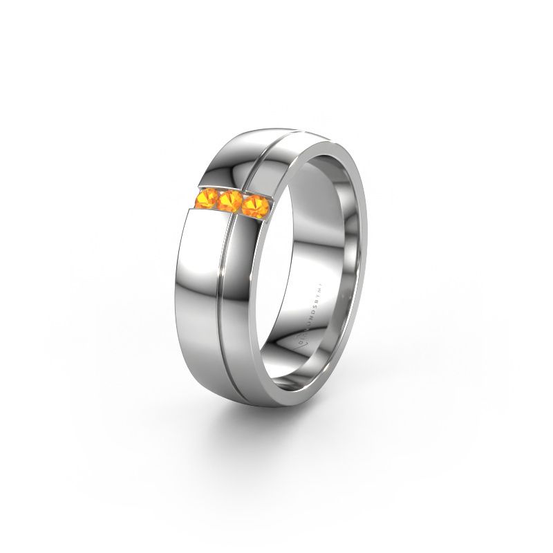 Trouwring WH0223L56A 950 platina citrien ±6x1.7 mm