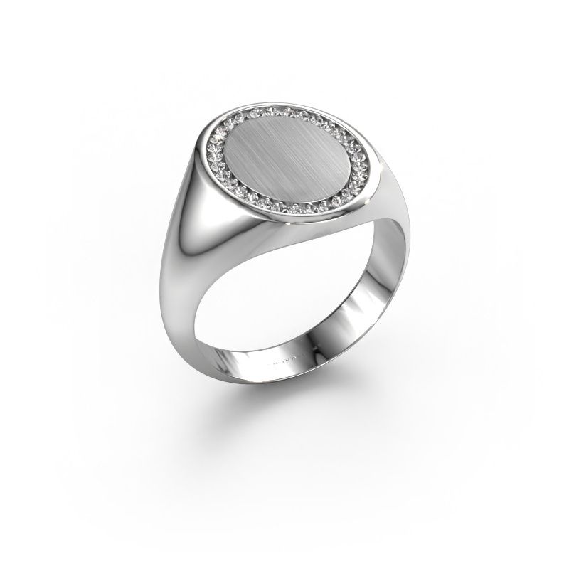 Men's ring Floris Oval 4 585 white gold lab-grown diamond 0.233 crt