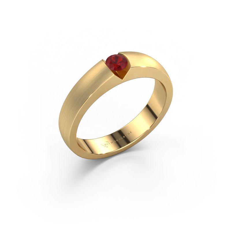 Verlovingsring Theresia 585 goud robijn 3.4 mm