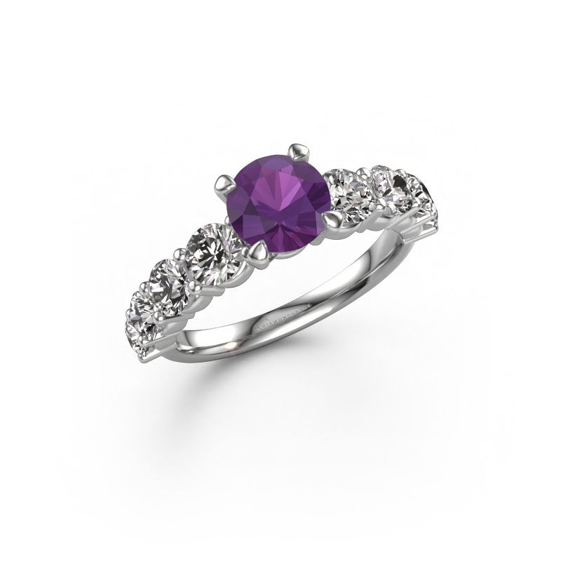 Engagement ring Deja 950 platinum amethyst 6.5 mm