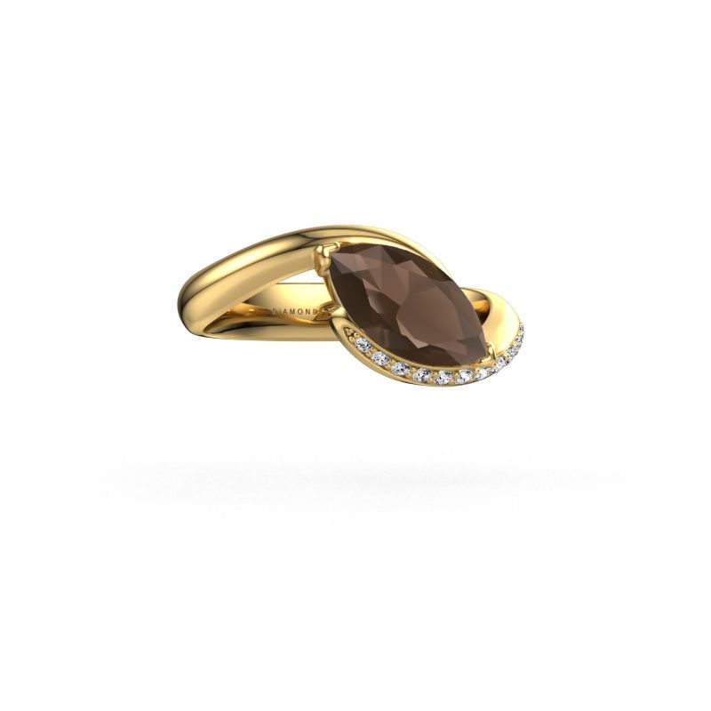 Verlobungsring Aida MRQ side 585 Gold Rauchquarz 11x5.5 mm