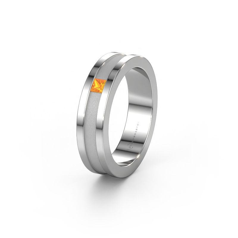 Wedding ring WH2001L 585 white gold citrin ±5x2 mm