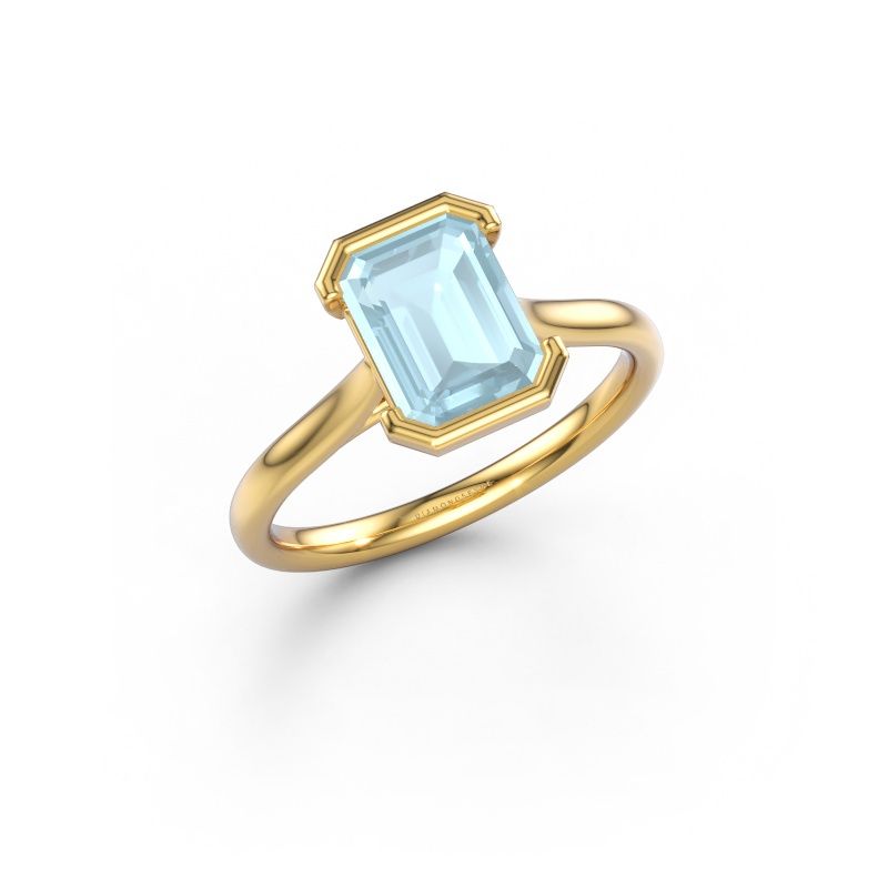 Engagement ring Tayler EME 2 585 gold aquamarine 8x6 mm
