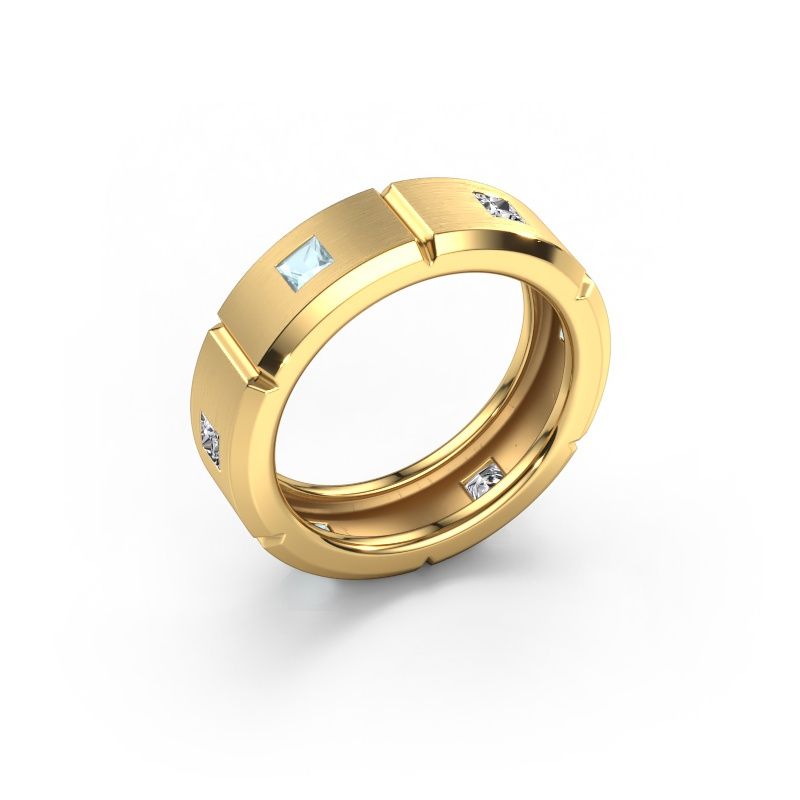 Men's ring Steve light 585 gold aquamarine 3 mm