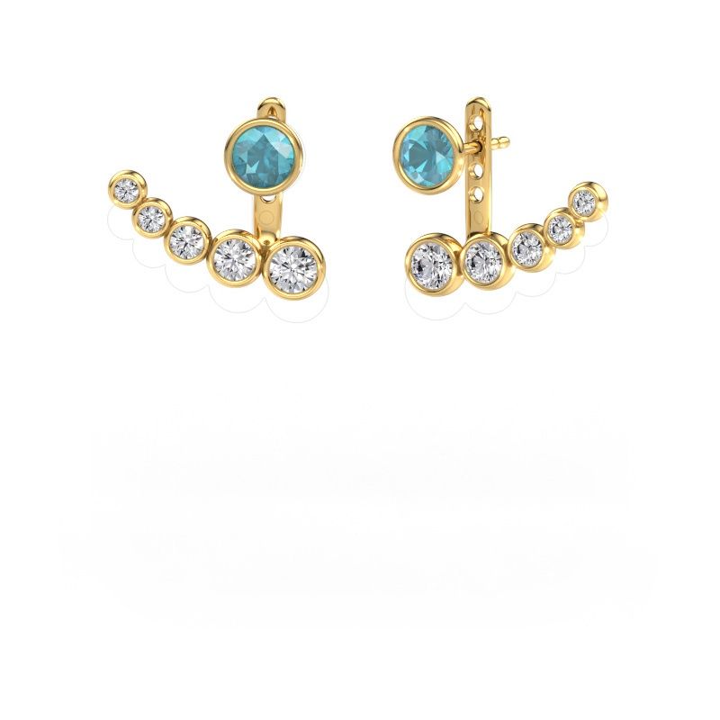 Earrings Wendy 585 gold blue topaz 5 mm