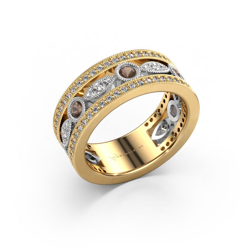 Bague Jessica 585 or jaune quartz fumé 2.5 mm