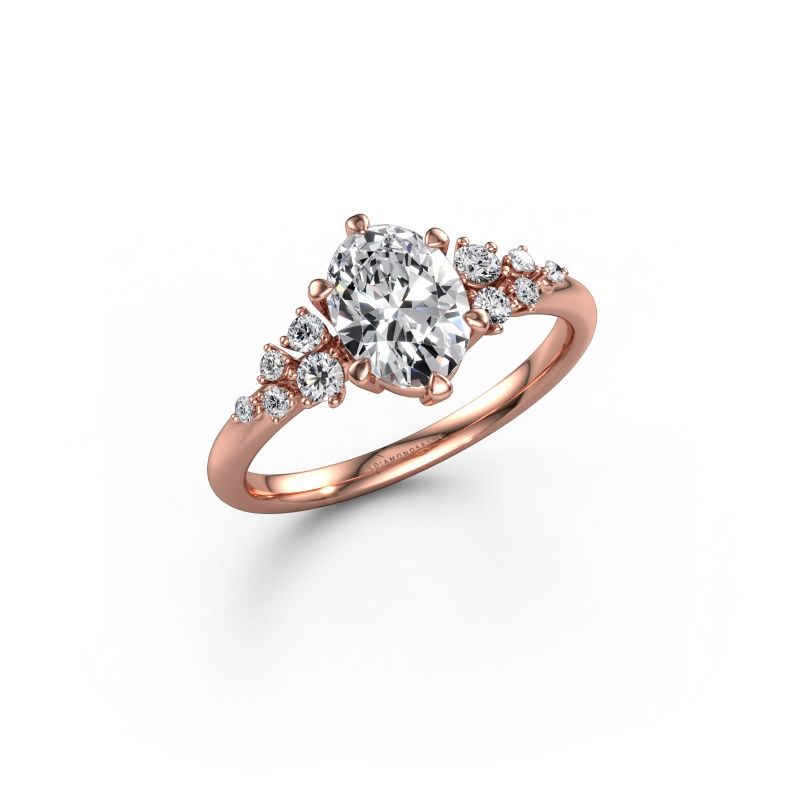 Engagement ring Royce OVL 585 rose gold lab-grown diamond 1.10 crt