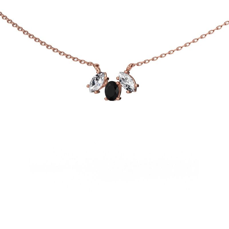Kette Rachal 585 Roségold Schwarz Diamant 0.46 crt