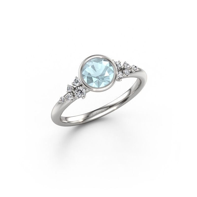 Verlobungsring Aliyah RND 950 Platin Aquamarin 5.7 mm