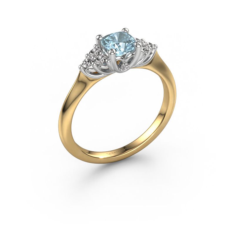 Engagement ring Felipa CUS 585 gold blue lab grown diamond 5 mm