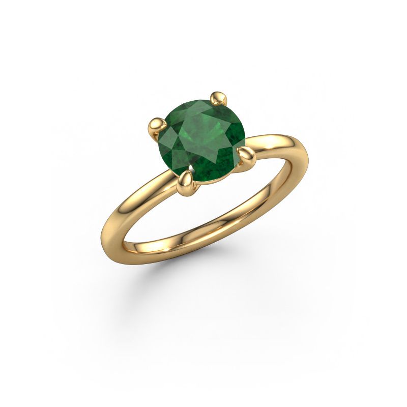 Engagement ring Simone RND 1 585 gold emerald 7.3 mm