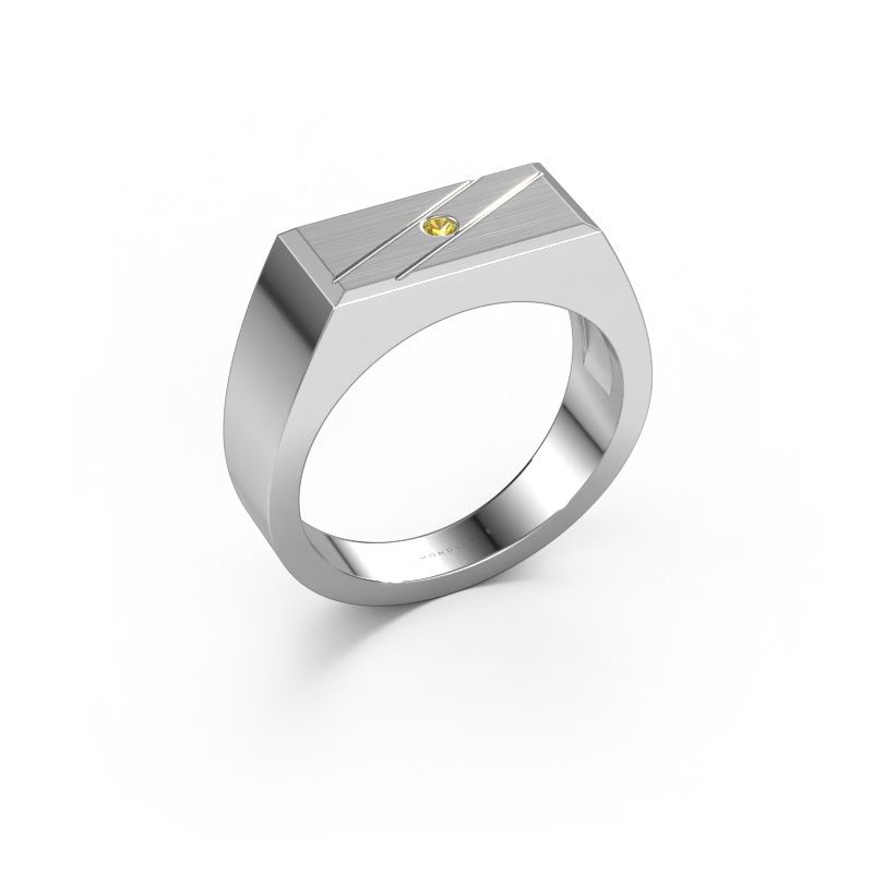 Herrenring Dree 3 950 Platin Gelb Saphir 2 mm