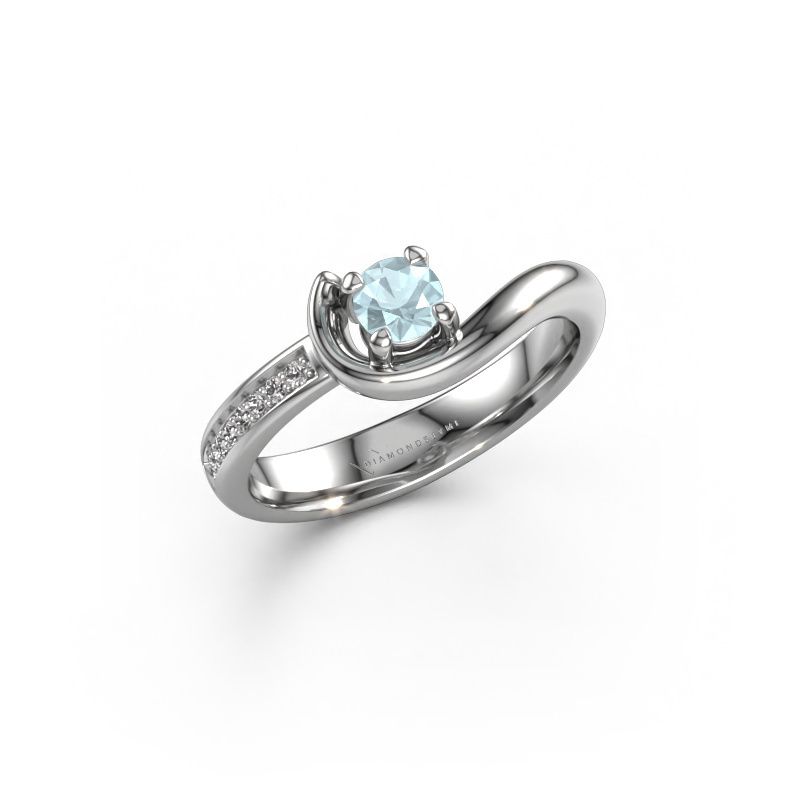 Verlobungsring Ceylin 585 Weißgold Aquamarin 4 mm