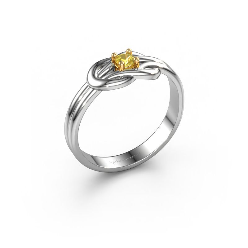 Ring Marina 585 white gold yellow sapphire 3 mm