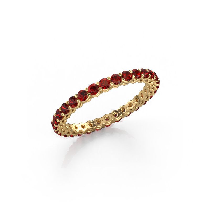 Stackable ring Michelle full 2.0 585 gold garnet 2 mm