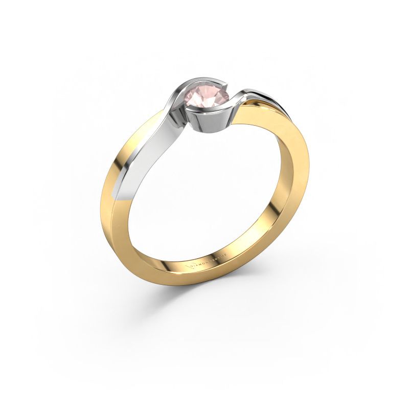 Ring Lola 585 gold morganite champagne 4 mm