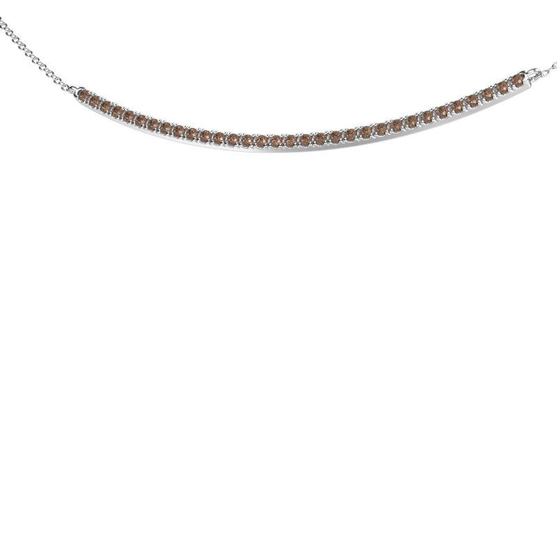 Bar Kette Simona 585 Weißgold Braun Diamant 0.48 crt