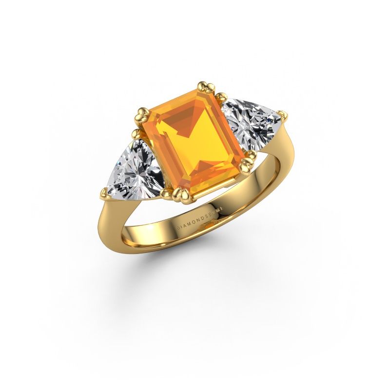 Engagement ring Paula 585 gold citrin 9x7 mm