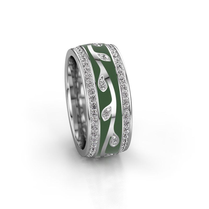 Afbeelding van Trouwring WH3051L28B 585 witgoud ±8x2 mm