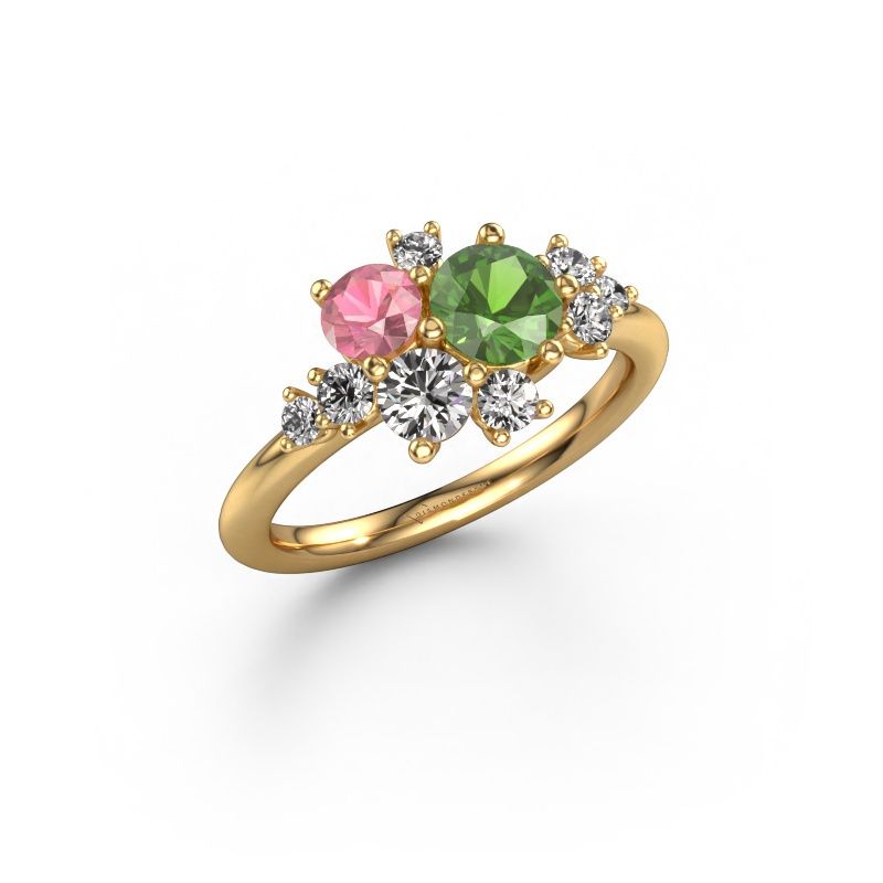 Bague Veronica 585 or jaune vert tourmaline 5.4 mm