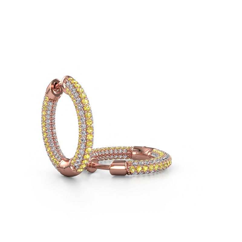 Hoop earrings Hope 13mm 585 rose gold yellow sapphire 1 mm