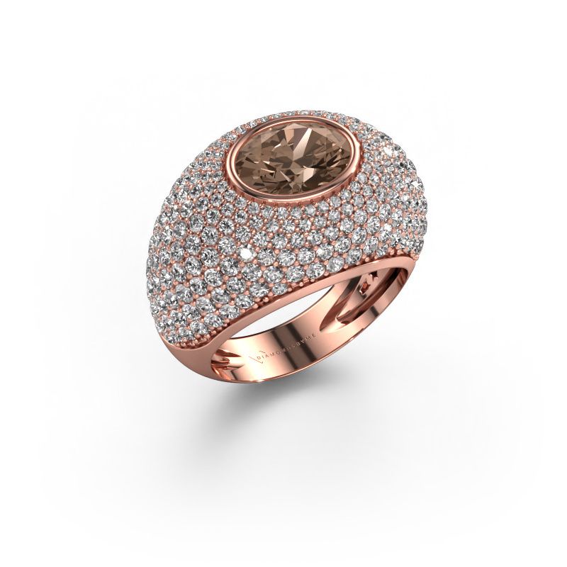 Ring Armida 585 rosé goud bruine diamant 1.80 crt