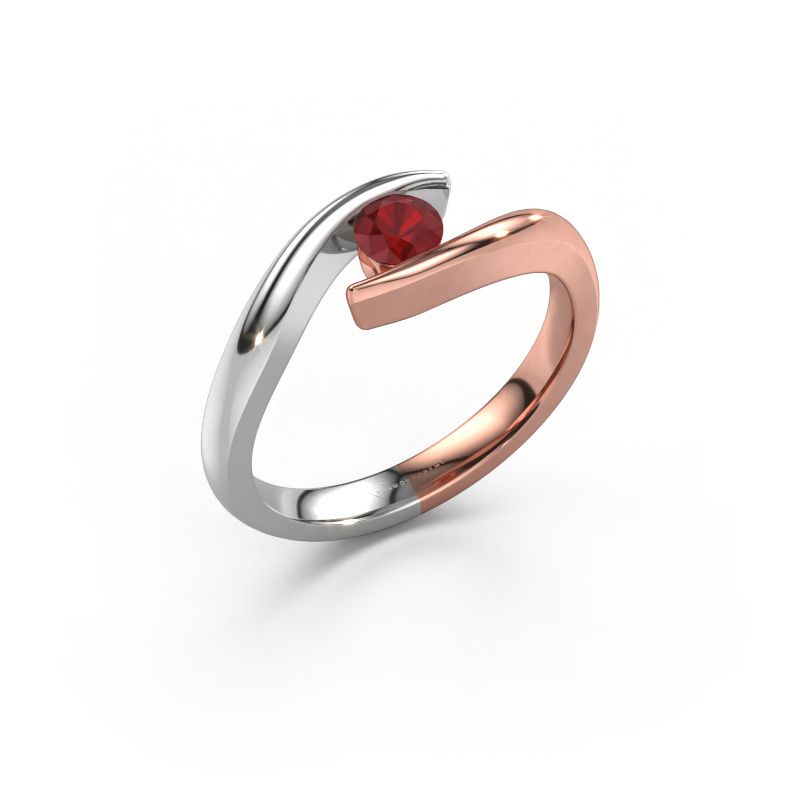 Engagement ring Alaina 585 rose gold ruby 4 mm
